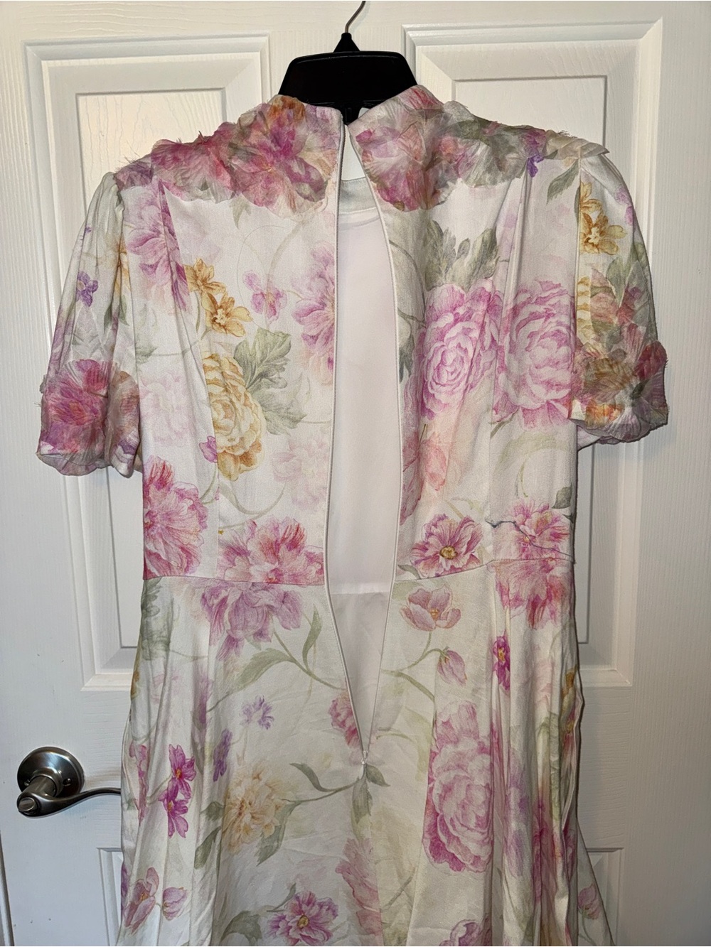 NWT Antonio Melani Iris Linen Floral Print Mockneck Short Sleeve Dress Size 8 - Picture 4 of 9